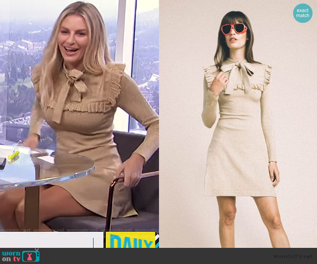 Joostricot Ruffle Stretch Knit Dress worn by Morgan Stewart on E! News