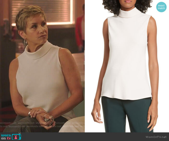 Judith & Charles Tropea Sleeveless Stretch Silk Top worn by Gabrielle Carteris (Gabrielle Carteris) on BH90210