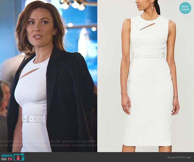 Karen Millen Cutout Belted Crepe Dress worn by Quinn (Laura Benanti) on Younger