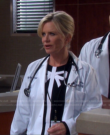 Kayla’s black and white bow dress on Days of our Live
