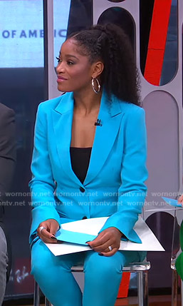 Keke’s blue suit on GMA Strahan Sara And Keke