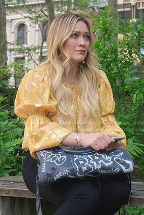 Kelsey’s yellow floral blouse on Younger