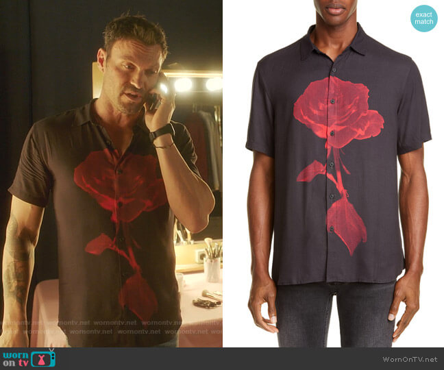 Ksubi No Daisy Short Sleeve Button-Up Shirt worn by Brian Austin Green (Brian Austin Green) on BH90210