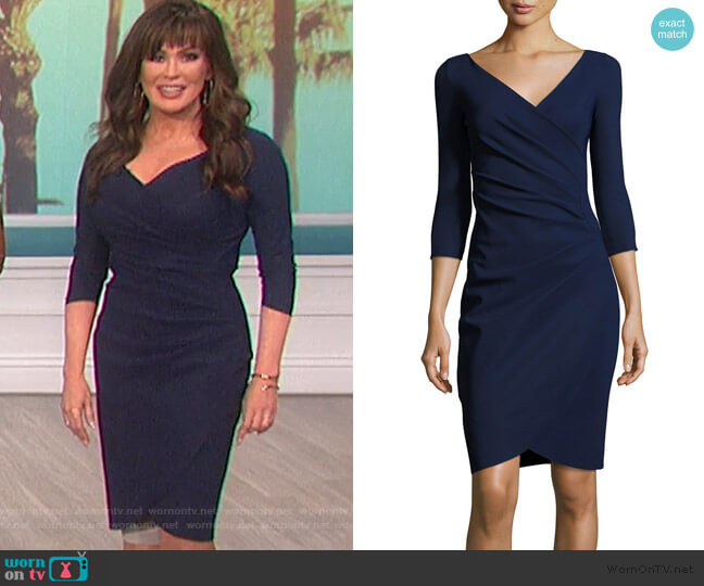 La Petite Robe di Chiara Boni Emertiene 3/4 Sleeve Wrap Dress worn by Marie Osmond on The Talk