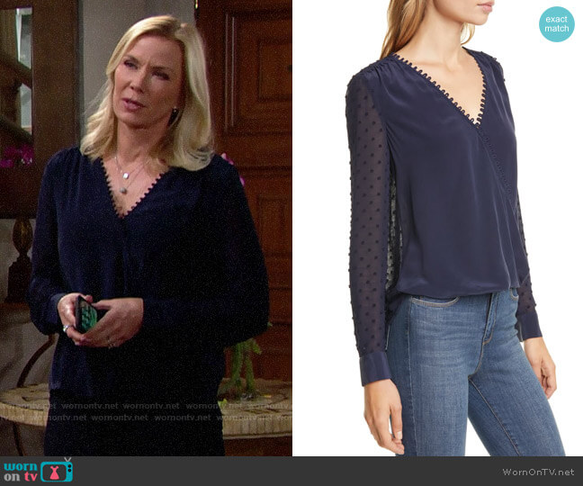 L'Agence Perry Blouse worn by Brooke Logan (Katherine Kelly Lang) on The Bold and the Beautiful
