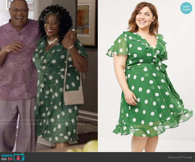 Lane Bryant Chiffon Faux-Wrap Fit & Flare Dress