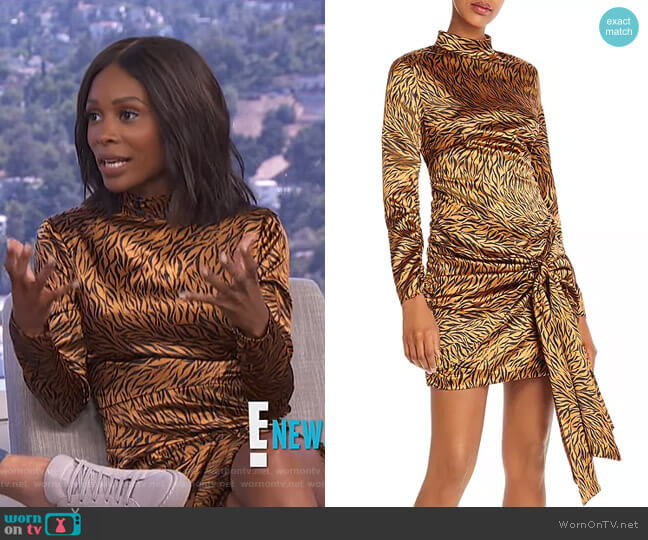 Likely Khaleesi Tie-Detail Animal-Print Dress worn by Zuri Hall on E! News
