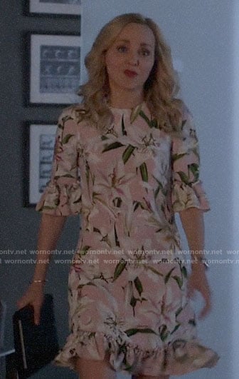 Marissa’s ruffled lily print dress on Bull