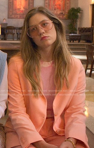 McAfee’s pastel orange suit on The Politician