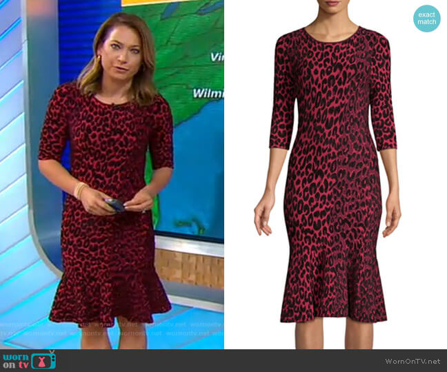 Milly Textured Leopard Mermaid Dress worn by Ginger Zee on Good Morning America