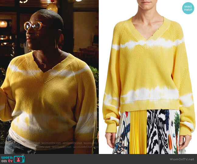 MSGM V-Neck Tie-Dye Knit Sweater worn by Henrietta Wilson (Aisha Hinds) on 9-1-1