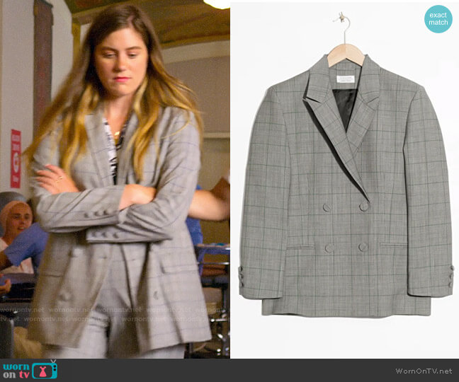 & Other Stories Oversized Double Breasted Blazer worn by McAfee (Laura Dreyfuss) on The Politician