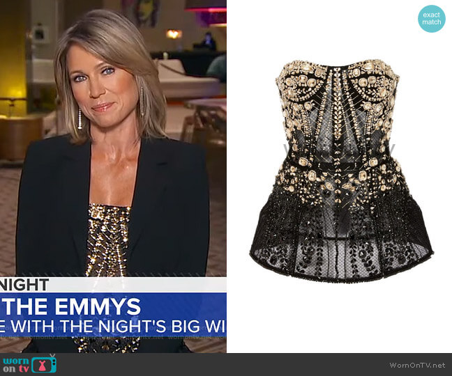Pamella Roland Embellished Corset worn by Amy Robach on Good Morning America