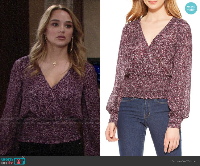 Parker Matilda Top in Funfetti worn by Summer Newman (Hunter King) on The Young and the Restless