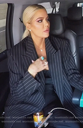 Khloe’s pinstripe blazer on Keeping Up with the Kardashians