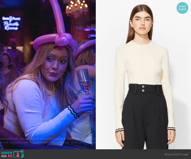 Proenza Schouler Zig Zag Knit Top worn by Kelsey Peters (Hilary Duff) on Younger