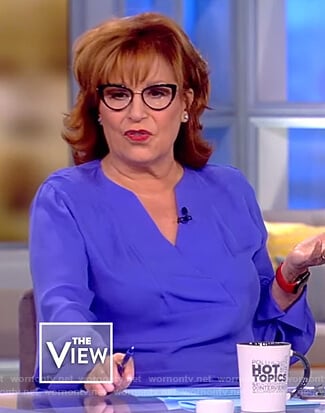 Joy’s blue v-neck blouse on The View