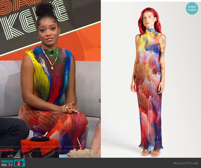 Rafa Homme Atlantis Pleated Dress worn by Keke Palmer on Good Morning America