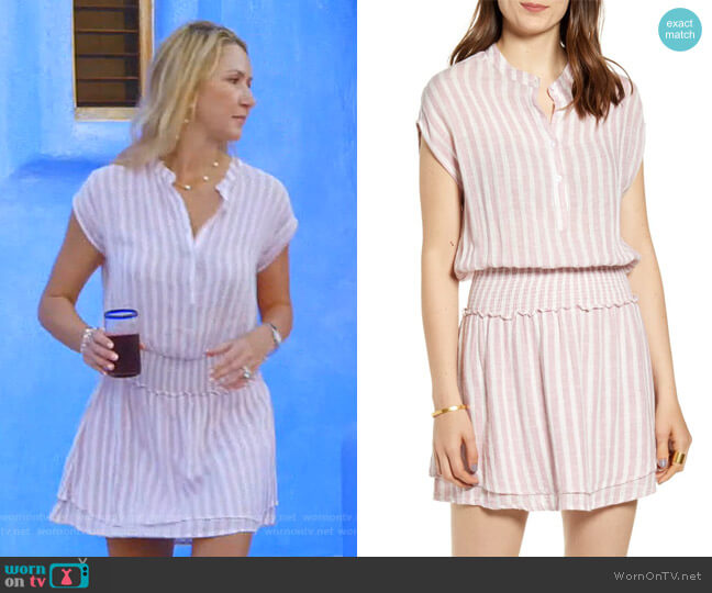 Rails Angelina Smocked Waist Minidress worn by Kary Brittingham on The Real Housewives of Dallas