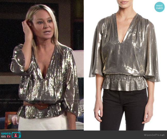 Ramy Brook Tonya Top worn by Sharon Newman (Sharon Case) on The Young and the Restless
