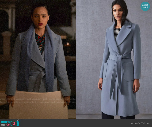 Reiss Faris Coat worn by Maya (Nathalie Emmanuel) on Four Weddings and a Funeral