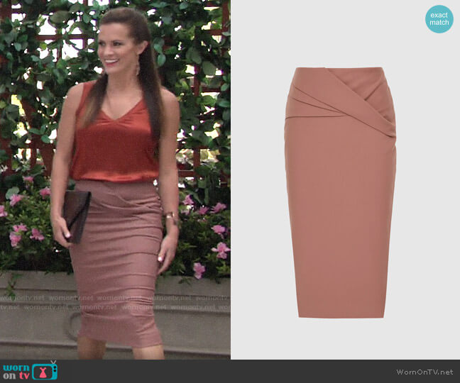 Reiss Icia Skirt in Mink worn by Chelsea Lawson (Melissa Claire Egan) on The Young and the Restless