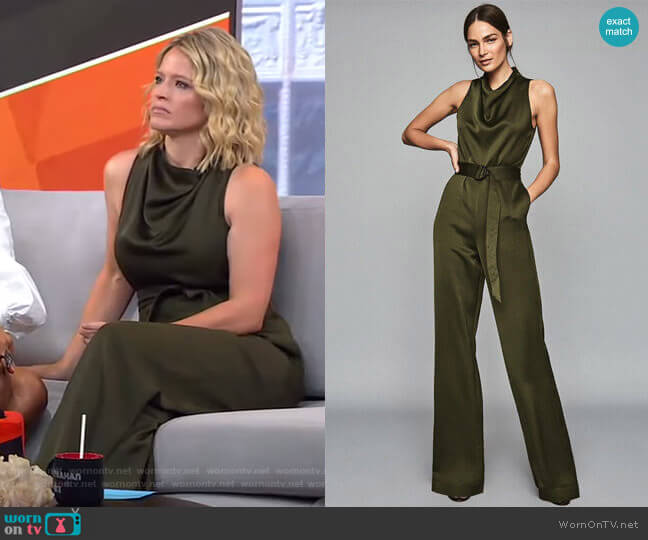 Reiss Milo Jumpsuit worn by Sara Haines on Good Morning America