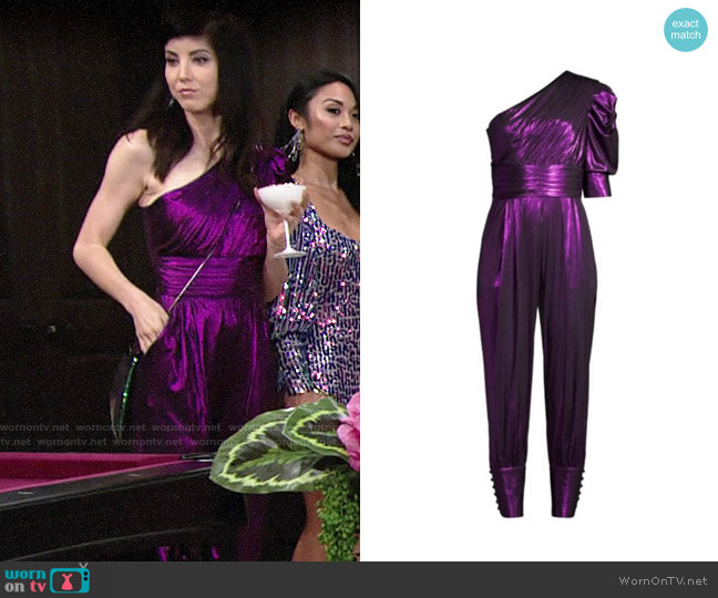 Retrofete Thambi Metallic One-Shoulder Jumpsuit