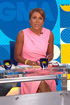 Robin’s pink v-neck dress on Good Morning America
