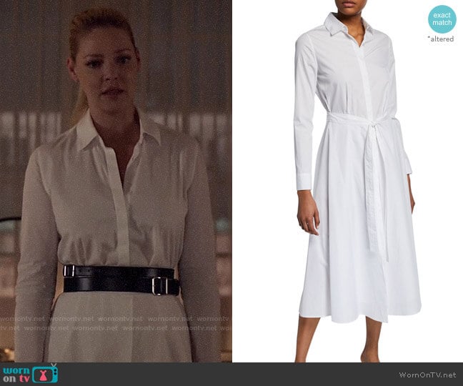 Rosetta Getty Wrapped Apron Shirtdress worn by Samantha Wheeler (Katherine Heigl) on Suits