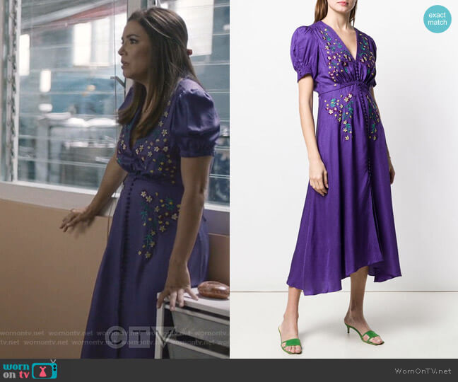 Saloni Embroidered Midi Dress