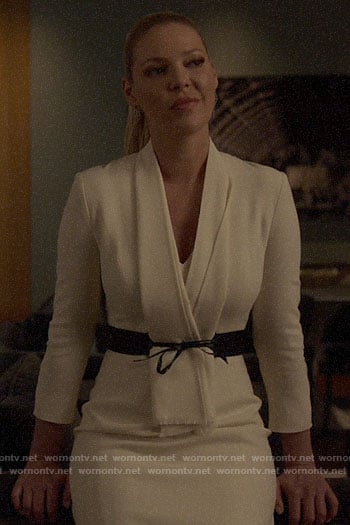Samantha’s white belted dress on Suits