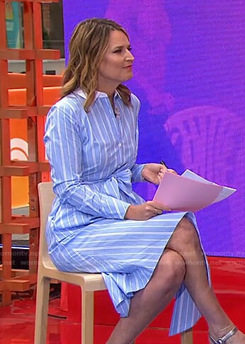 Savannah’s blue striped shirtdress on Today