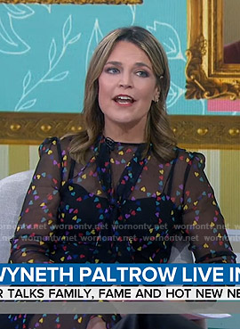Savannah’s multicolor heart print dress on Today