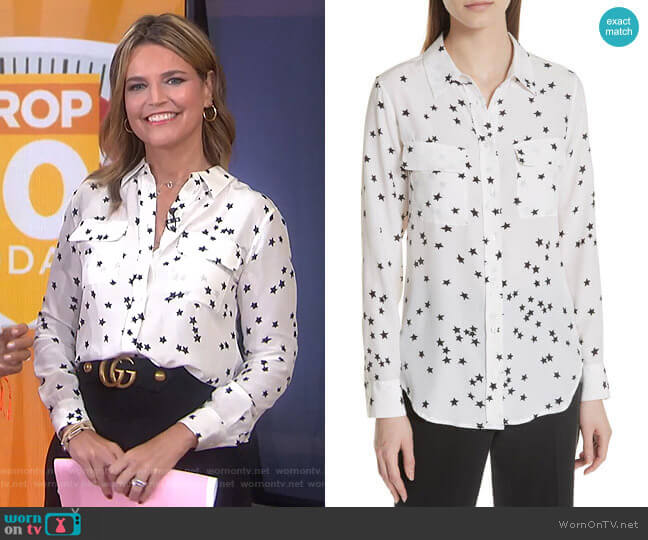 Equipment Starry Night Silk Shirt worn by Savannah Guthrie on Today