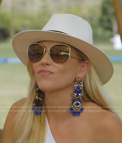Stephanie’s embellished chandelier earrings on The Real Housewives of Dallas