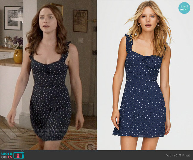 Sunday Best Flirt Ruffle Dress worn by Cara Bloom (Violett Beane) on God Friended Me