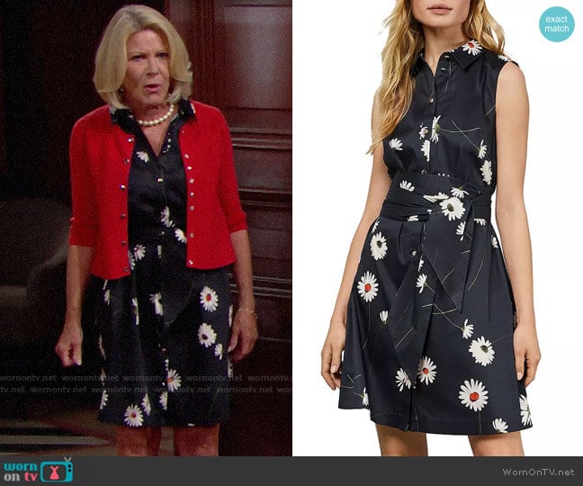 Ted Baker Ertta Daisy-Print Belted Dress worn by Pamela Douglas (Alley Mills) on The Bold and the Beautiful