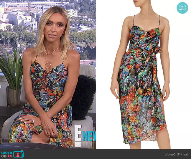 The Kooples Tokyo Night Floral-Print Midi Overlay Dress worn by Giuliana Rancic on E! News