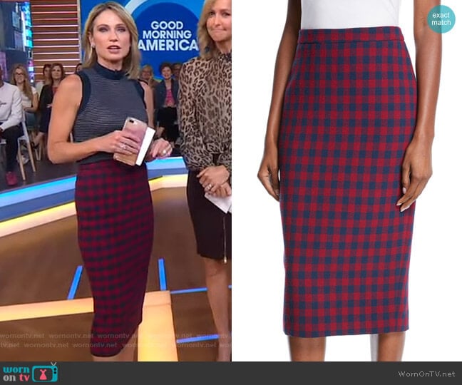 A.L.C. Thea Pencil Skirt worn by Amy Robach on Good Morning America