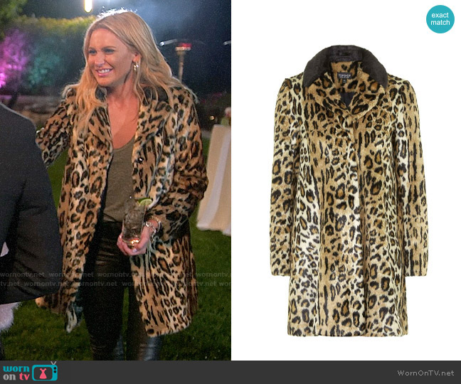 Topshop Leopard Print Faux Fur Swing Coat worn by Stephanie Pratt (Stephanie Pratt) on The Hills New Beginnings