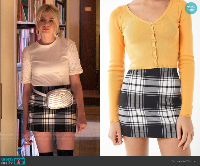 Urban Outfitters Out To Play Plaid Mini Skirt worn by Astrid (Lucy Boynton) on The Politician