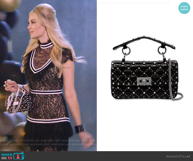 Valentino Small Rockstud Spike Leather Bag worn by Kameron Westcott on The Real Housewives of Dallas