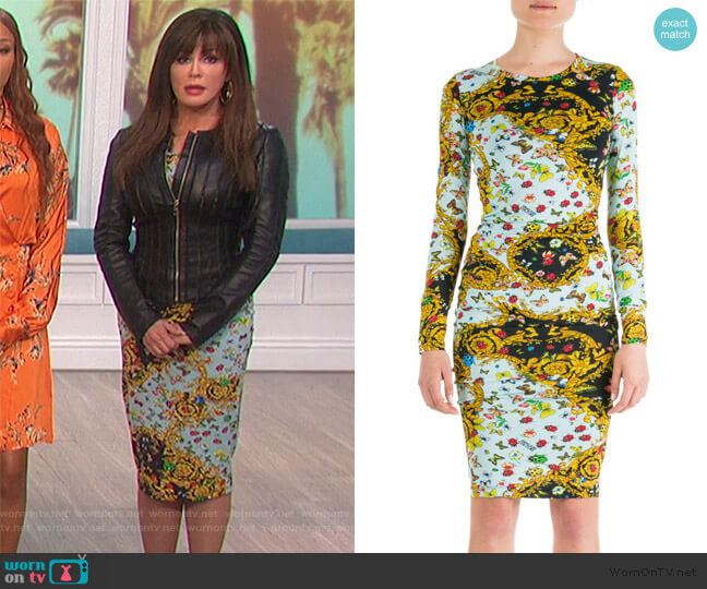 Versace Ladybug Baroque Print Dress worn by Marie Osmond on The Talk