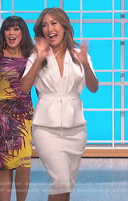 Carrie’s white peplum dress on The Talk
