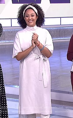 Tamera’s white tie waist dress on The Real