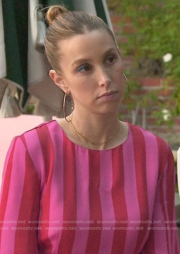 Whitney’s pink and red striped dress on The Hills New Beginnings