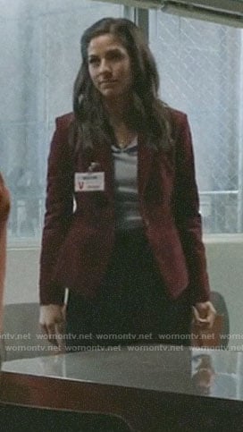 Yoli’s red corduroy blazer on Pearson