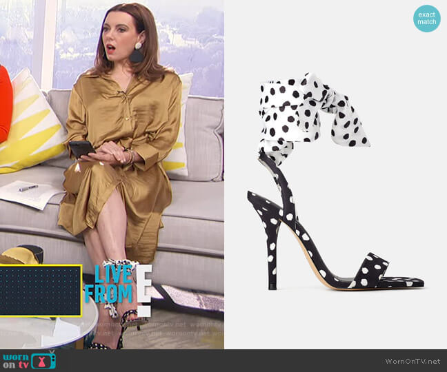 Zara High Heeled Sandals with Polka Dot worn by Melanie Bromley on E! News