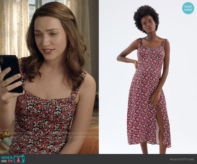 Zara Floral Print Dress worn by Cara Bloom (Violett Beane) on God Friended Me